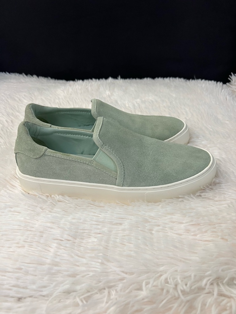 UGG Slip-On Sneakers in Sage Green with White Sole/A233